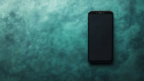 Quiet smartphone resting on a calm teal textured surface.