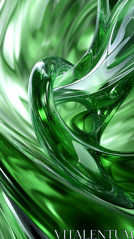 Liquid emerald vortex in sleek chrome-green motion study.