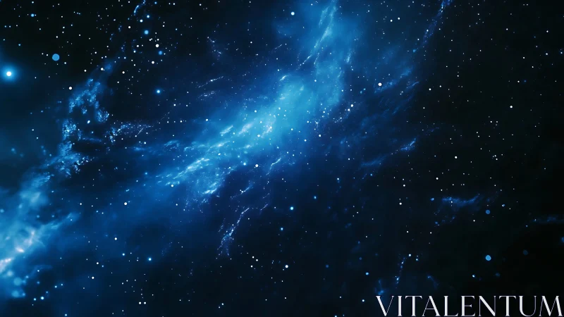 Starlit nebula river drifts softly through midnight space