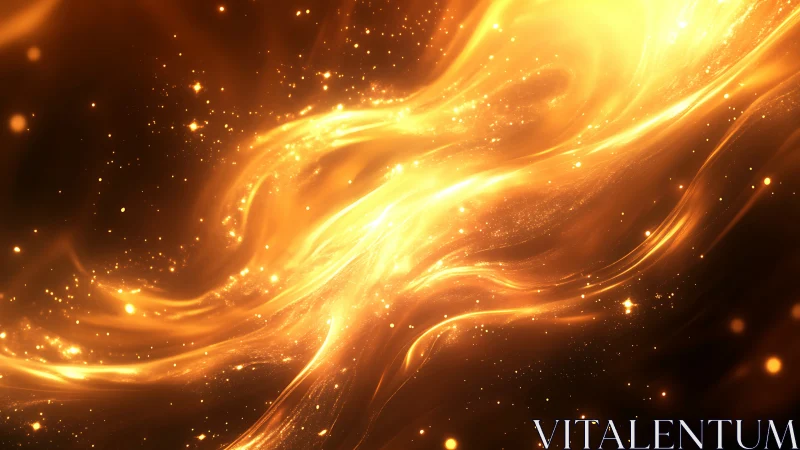 Golden Light Streaks with Particle Effects.