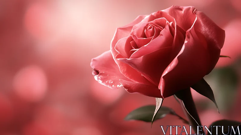 Crimson Rose in Soft Focus Light.