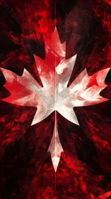 Abstract red and white Canadian maple leaf flag art
