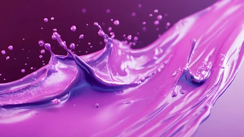 Vivid Purple Paint Splash in Abstract Motion, Digital Art Style.