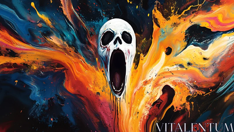 Color storms roar from a haunting, howling spectral mask