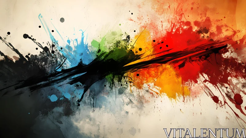 Vibrant abstract paint splashes in dynamic modern style.