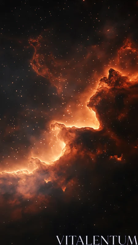 Ionized hydrogen nebula rim with glowing dust columns