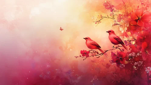 Cardinals in Bloom: Where Crimson Dreams Take Wing.