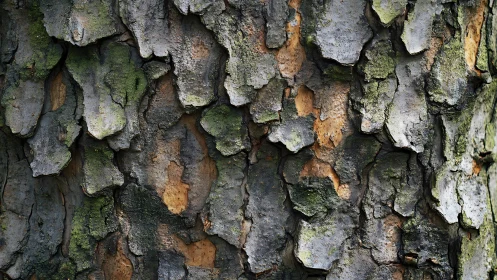 Close tree bark texture with layered rough surface details.