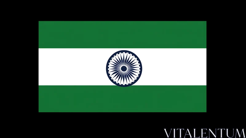 Minimalist flag reinterpretation centers bold Ashoka wheel