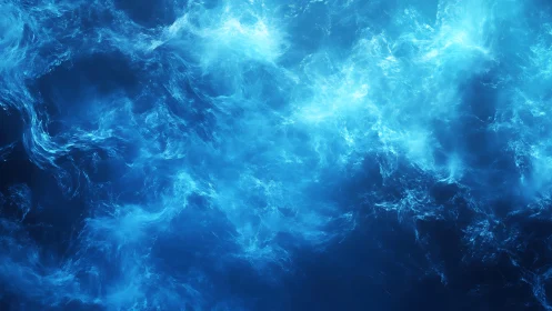 Abstract swirling blue water texture, digital art style background.