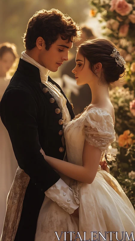 Regency Romance: Two Souls in Gilded Garden Light.
