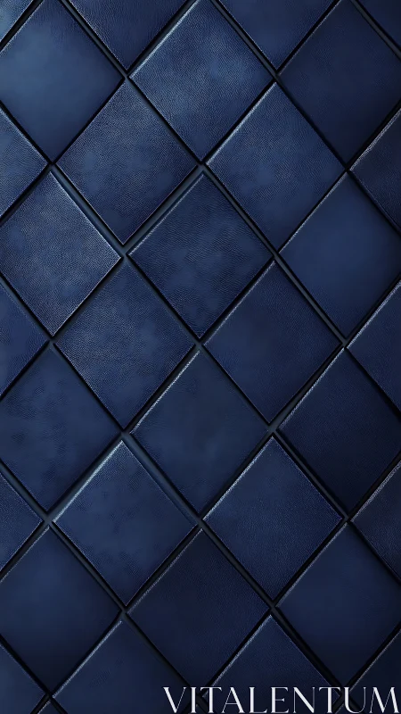 Dark blue diamond tiles form orderly diagonal grid pattern
