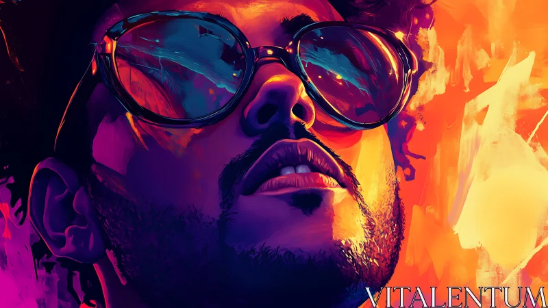 Neon daydreams in mirrored shades and electric light glow.