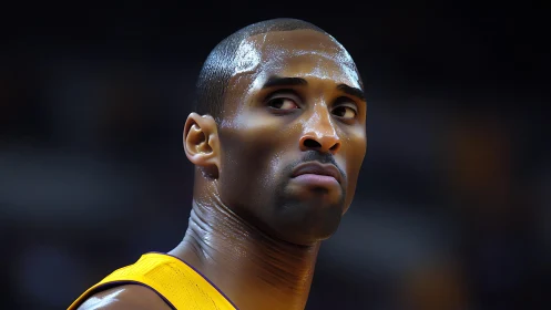 Professional basketball player close-up during game.