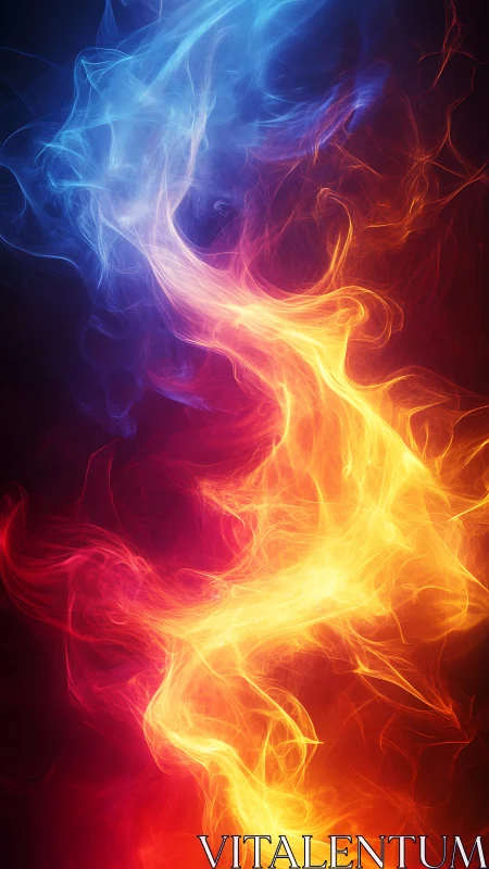 Blue to Gold Gradient Energy Flow Abstract Composition.