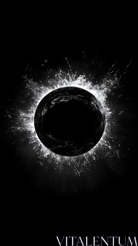 Dark sphere impact framed by explosive white energy ring.