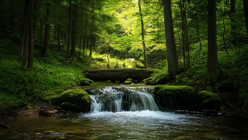 Emerald Cathedral Cascades into Whispered Waters.
