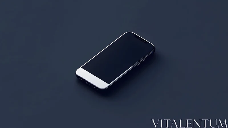 Modern smartphone on dark background in minimalist style.