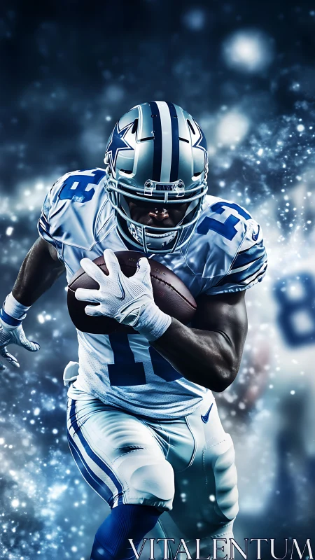 Electrifying football runner charges ahead through bright sparks