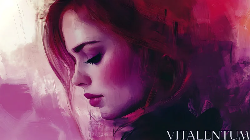 Softly glowing portrait captures a woman in quiet reflection