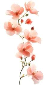 Cascading Coral Blooms: A Branch Spilling Delicate Petals.