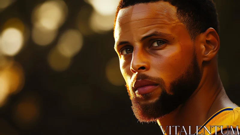 High-contrast sports portrait uses rim lighting and shallow depth