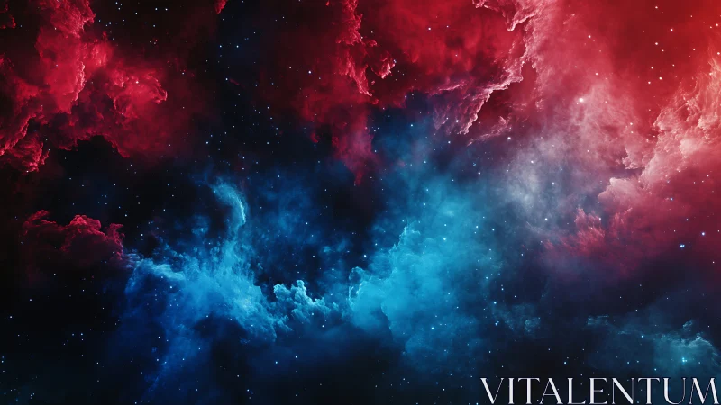 Bipolar nebula field in high-contrast digital painting layout.