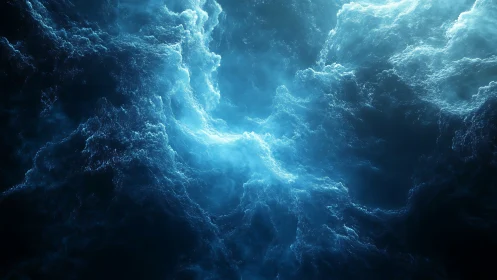 Luminescent ocean vortex forms within dark abyssal water