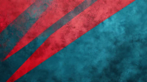 Bold red streaks crossing a softly textured teal sky.