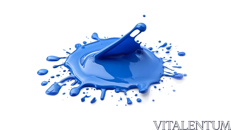 Vibrant Blue Paint Splash on White Background, Realistic Style.