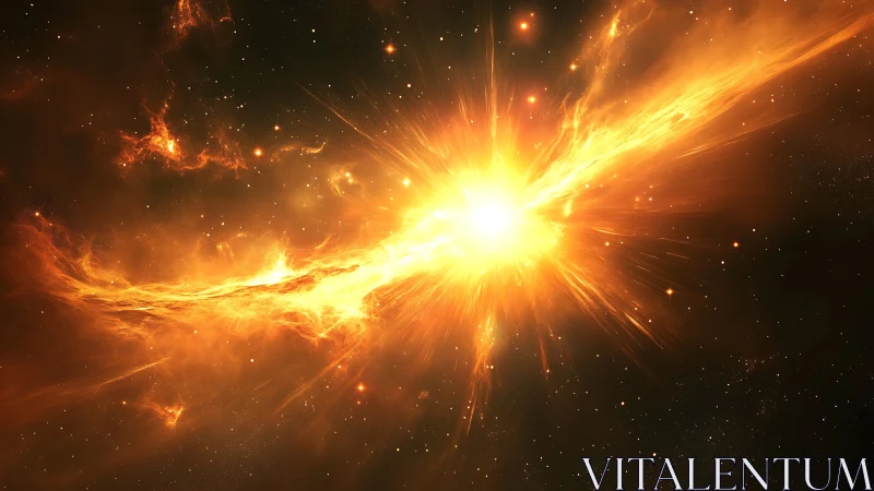 Stellar explosion renders high-energy plasma jets in space