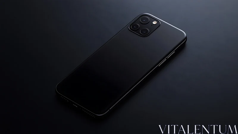 Black Smartphone with Triple Camera System Displayed.