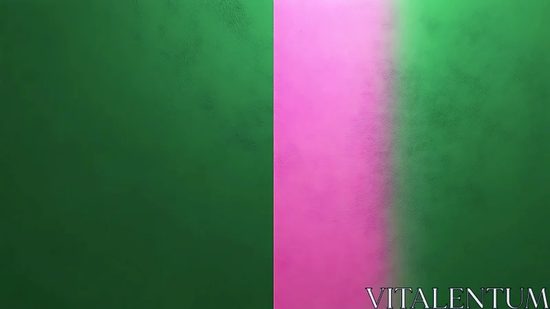 Bold green and pink vertical color field abstraction.