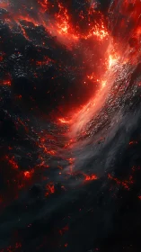 Molten Nebula Maelstrom Swallowing the Starlit Dark.