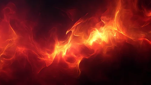 Luminescent Fire Cascade with Dynamic Energy Waves.