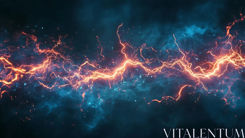 Volcanic lightning vein slicing through deep cosmic fog.