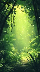 Enchanted Forest Canopy with Radiant Golden Glow.