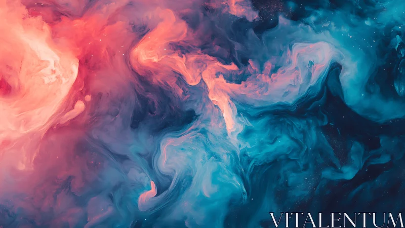 Bipolar chromatic nebula swirl with fluid-dynamic gradients.