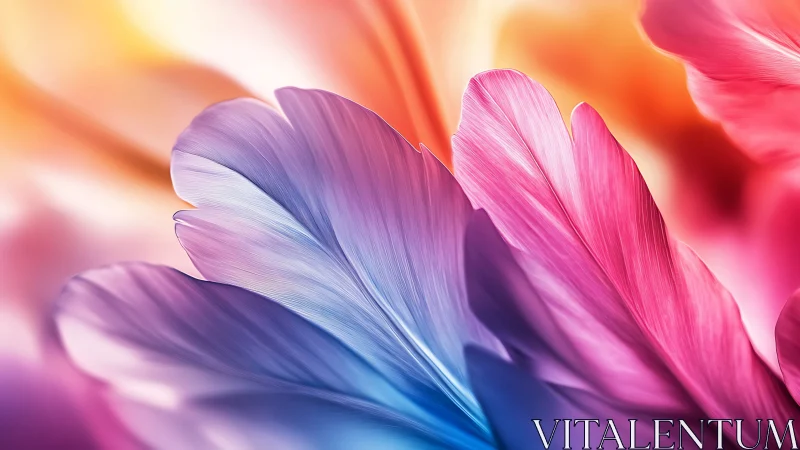 Gradient Feather Detail Study in Chromatic Transition