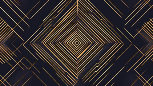 Concentric gold line diamonds form geometric depth on dark field