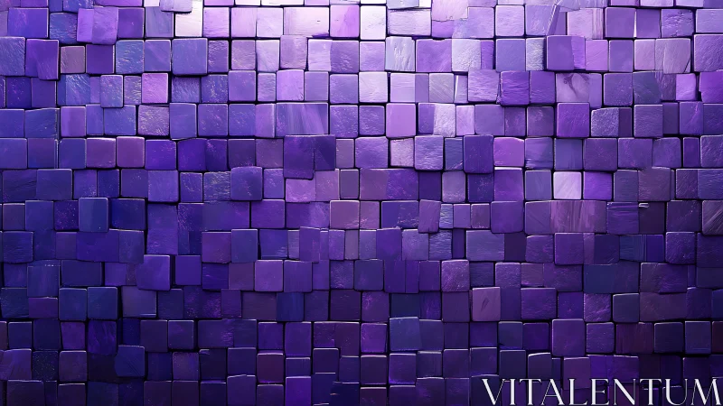 Velvet violet cube mosaic shimmers in layered geometric waves.