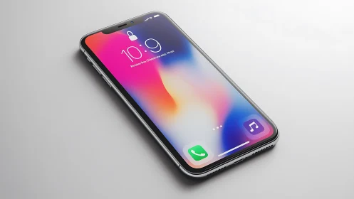 Premium iOS Device Mockup with Gradient Lock Screen Display