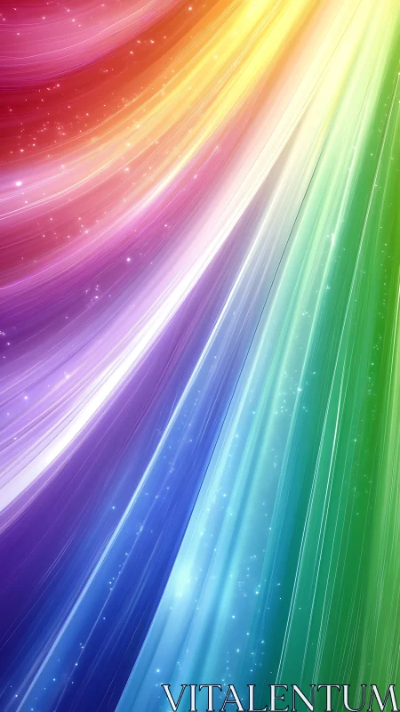 Starlit rainbow currents cascading across luminous space.