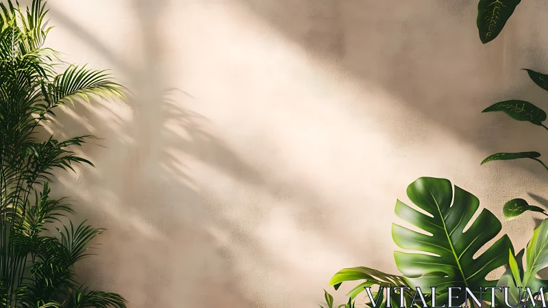 Sunlit jungle leaves quietly rehearse their afternoon glow