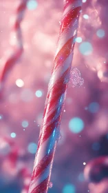 Luminous Twisted Ribbon with Crystalline Particles and Bokeh