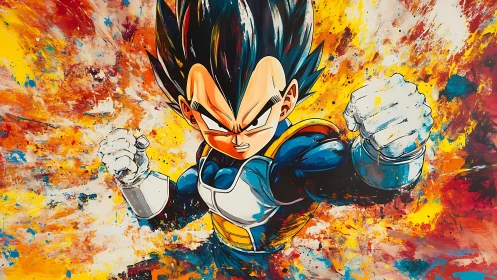 Anime warrior charges forward with fists raised in attack