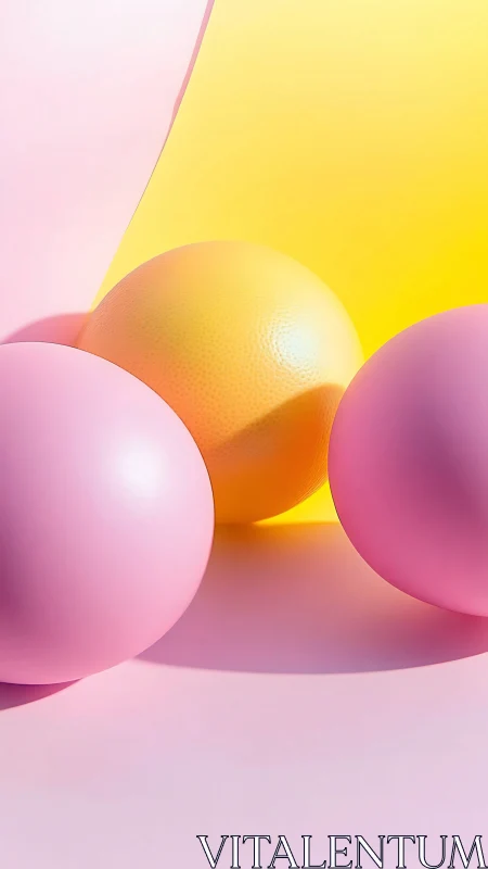 Tri-sphere pastel composition explores smooth and textured shading