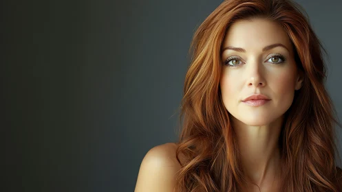Portrait of a Young Woman with Red Hair in Soft Natural Light.