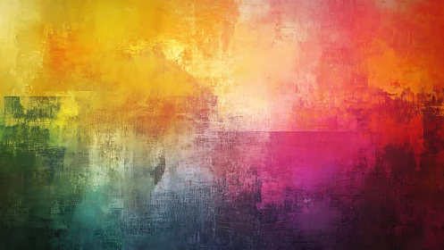 Multicolor abstract gradient with textured brush fields.