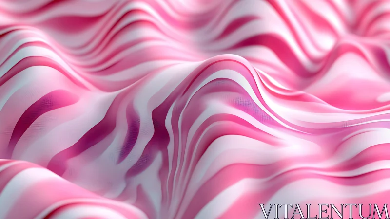 Striped pink surface forms continuous undulating wave field